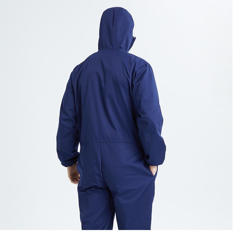 Double Layer 100AG Genuine Pro-Silver Fiber Genuine Electromagnetic Radiation Protective Coverall With Half-Face Cover