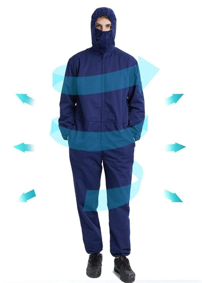 Pro-Metal Fiber Genuine Electromagnetic Radiation Protective Coverall With Half-Face Cover