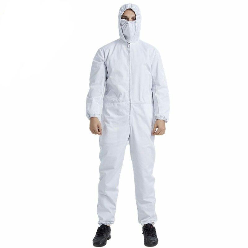 Double Layer 100AG Genuine Pro-Silver Fiber Genuine Electromagnetic Radiation Protective Coverall With Half-Face Cover