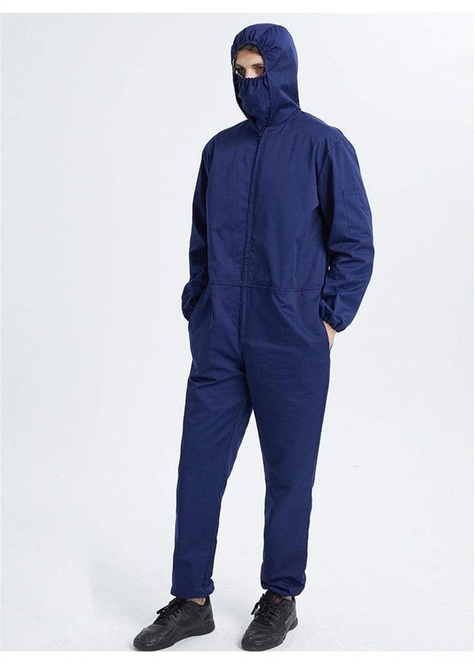 Pro-Metal Fiber Genuine Electromagnetic Radiation Protective Coverall With Half-Face Cover