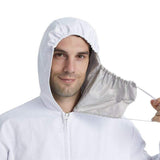 Double Layer 100AG Genuine Pro-Silver Fiber Genuine Electromagnetic Radiation Protective Coverall With Half-Face Cover