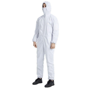 Double Layer 100AG Genuine Pro-Silver Fiber Genuine Electromagnetic Radiation Protective Coverall With Half-Face Cover