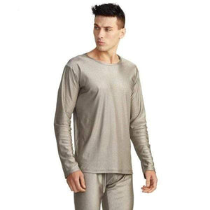 Faraday Men's Long Sleeve Underwear Set 100% Silver fiber Anti-Electromagnetic Radiation