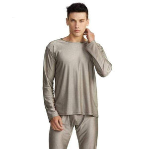 Faraday Men's Long Sleeve Underwear Set 100% Silver fiber Anti-Electromagnetic Radiation