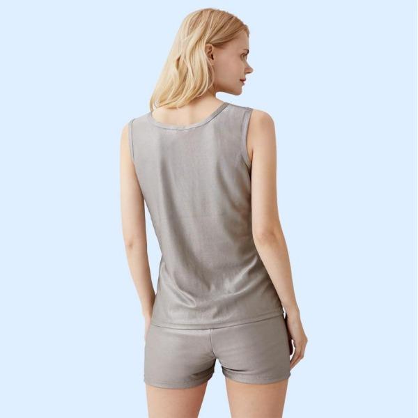 Faraday Women Underwear and Tank-top Set 100% Silver Fiber Electromagnetic Radiation Shielding