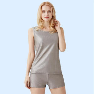 Faraday Women Underwear and Tank-top Set 100% Silver Fiber Electromagnetic Radiation Shielding