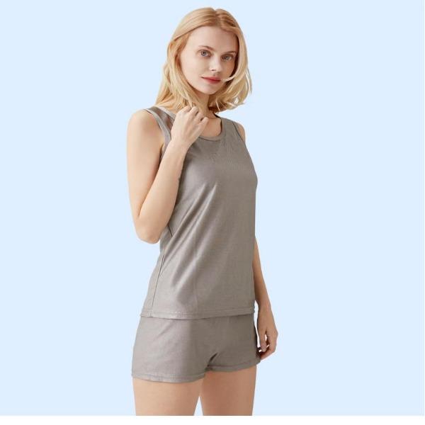 Faraday Women Underwear and Tank-top Set 100% Silver Fiber Electromagnetic Radiation Shielding